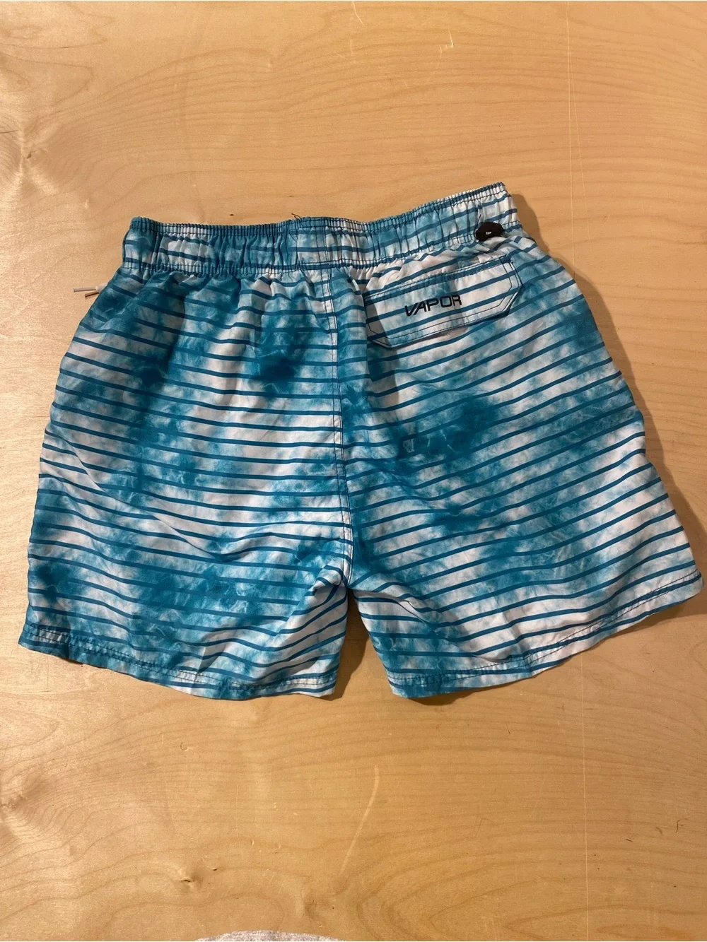 Body Glove Blue & White Striped Swim Shorts with Drawstring Large (34) (SO)